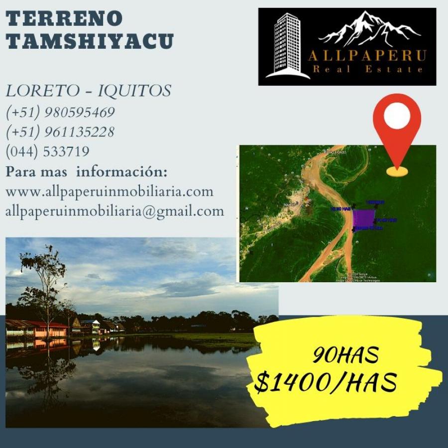 Foto Terreno en Venta en Fernando Lores, Maynas - 90 hectareas - U$D 1.400 - TEV31366 - BienesOnLine