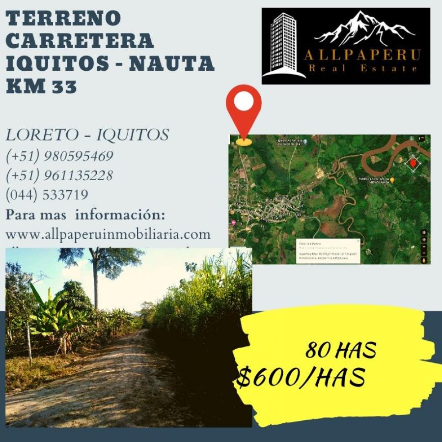 Foto Terreno en Venta en Iquitos, Maynas - 80 hectareas - U$D 600 - TEV31371 - BienesOnLine