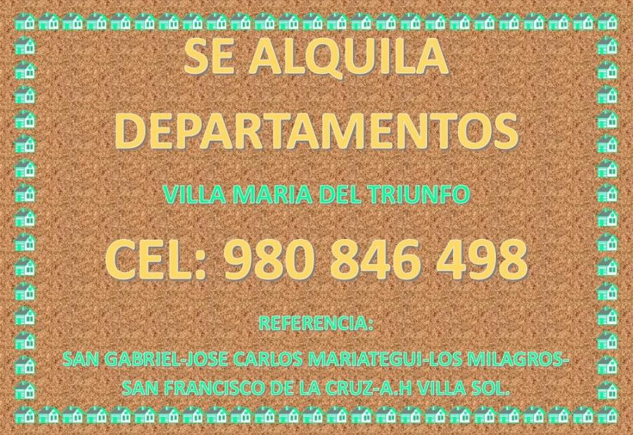 Foto Departamento en Alquiler en VILLA MARIA DEL TRIUNFO, LOCAL VILLA SOL, Lima - U$D 149 - DEA36214 - BienesOnLine