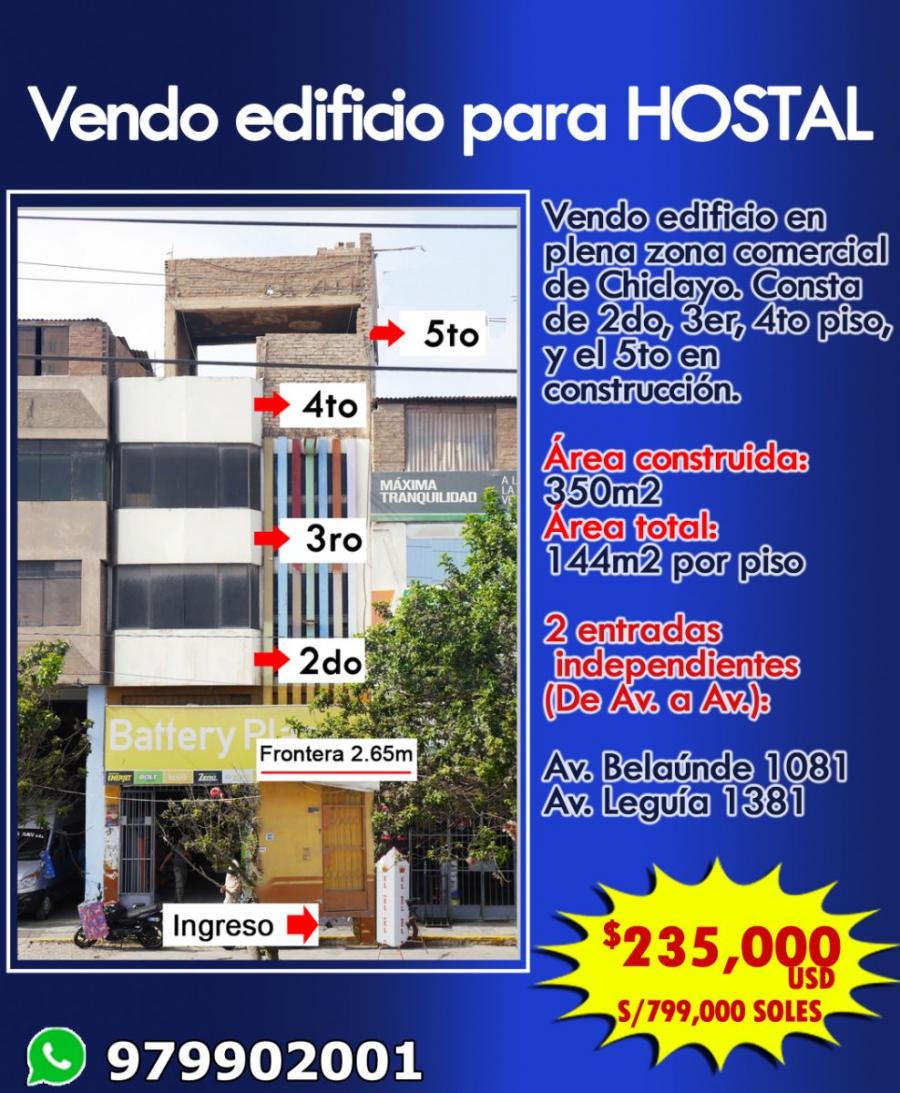 Foto Edificio en Venta en Chiclayo, Chiclayo - S/. 799.000 - EDV30213 - BienesOnLine