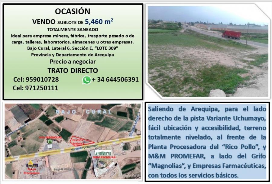 Foto Terreno en Venta en Uchumayo, Uchumayo, Arequipa - S/. 10.000 - TEV36510 - BienesOnLine