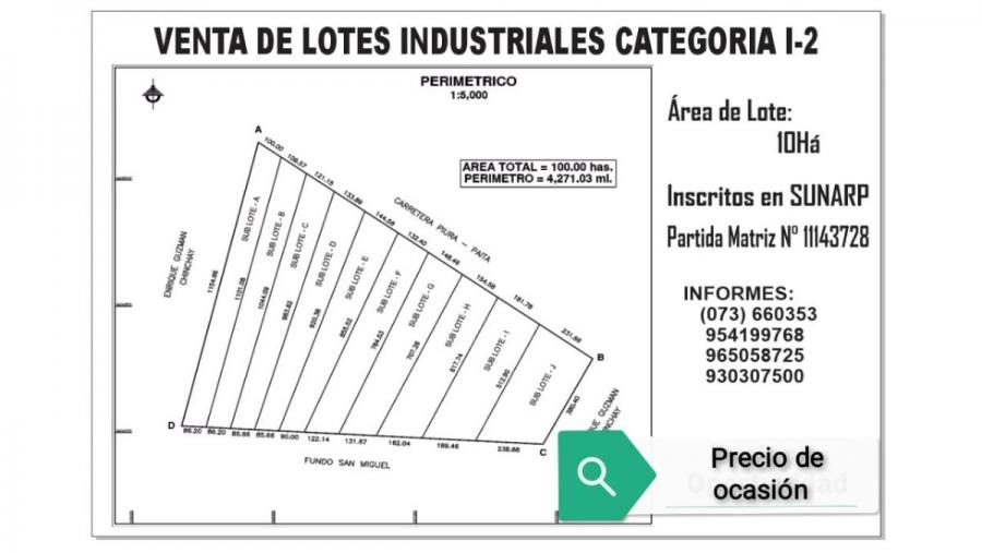 Foto Terreno en Venta en PIURA, PIURA, Piura - 100 hectareas - U$D 4.000.000 - TEV35140 - BienesOnLine