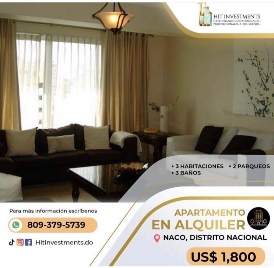 Foto Apartamento en Alquiler en Naco, Naco, Distrito Nacional - U$D 1.800 - APA23888 - BienesOnLine