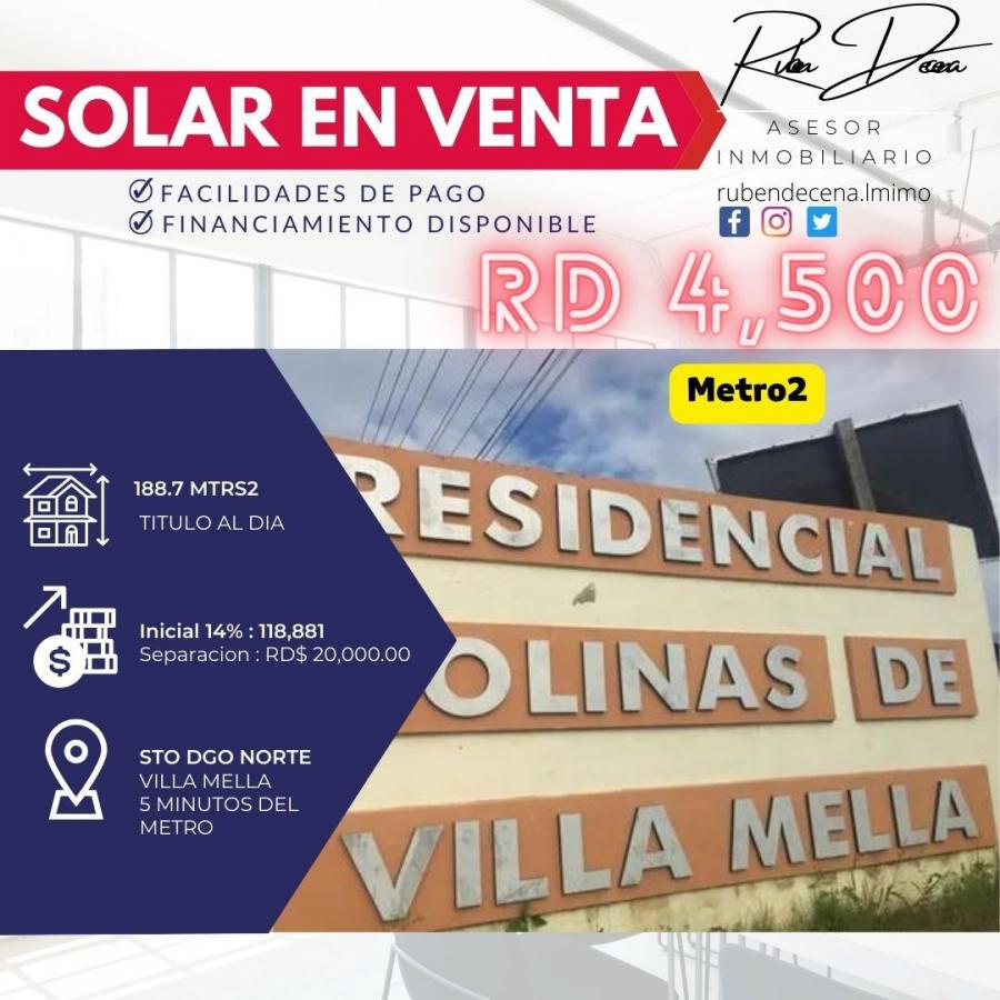 Foto Solar en Venta en Villa Mella, Santo Domingo Norte, Santo Domingo - $ 855.000 - SOV22786 - BienesOnLine