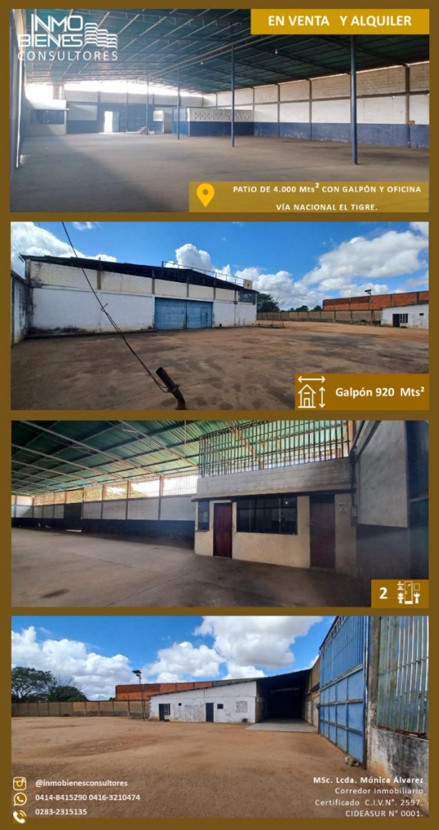 Foto Galpon en Venta en Edmundo Barrio, El Tigre, Anzotegui - U$D 120.000 - GAV219467 - BienesOnLine