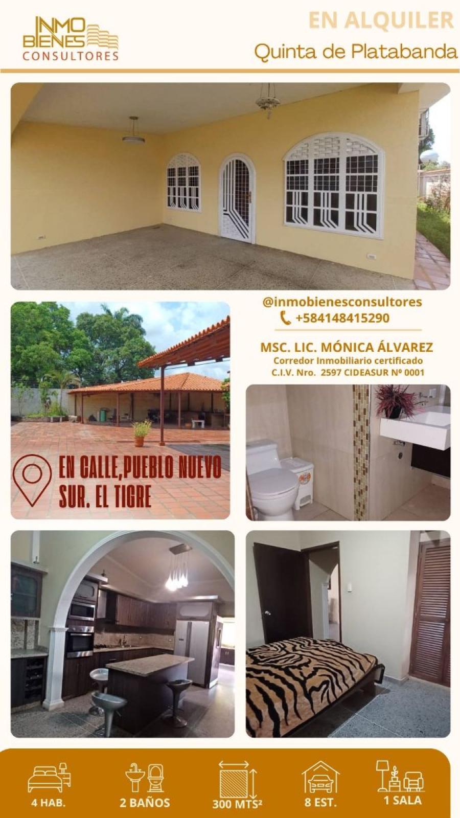 Foto Quinta en Alquiler en Edmundo Barrio, El Tigre, Anzoátegui - U$D 800 - QUA235450 - BienesOnLine