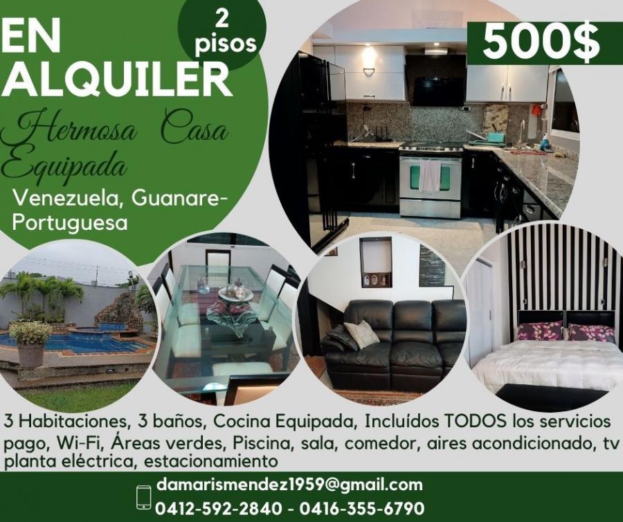Foto Casa en Alquiler en Guanare, Portuguesa - U$D 500 - CAA196318 - BienesOnLine