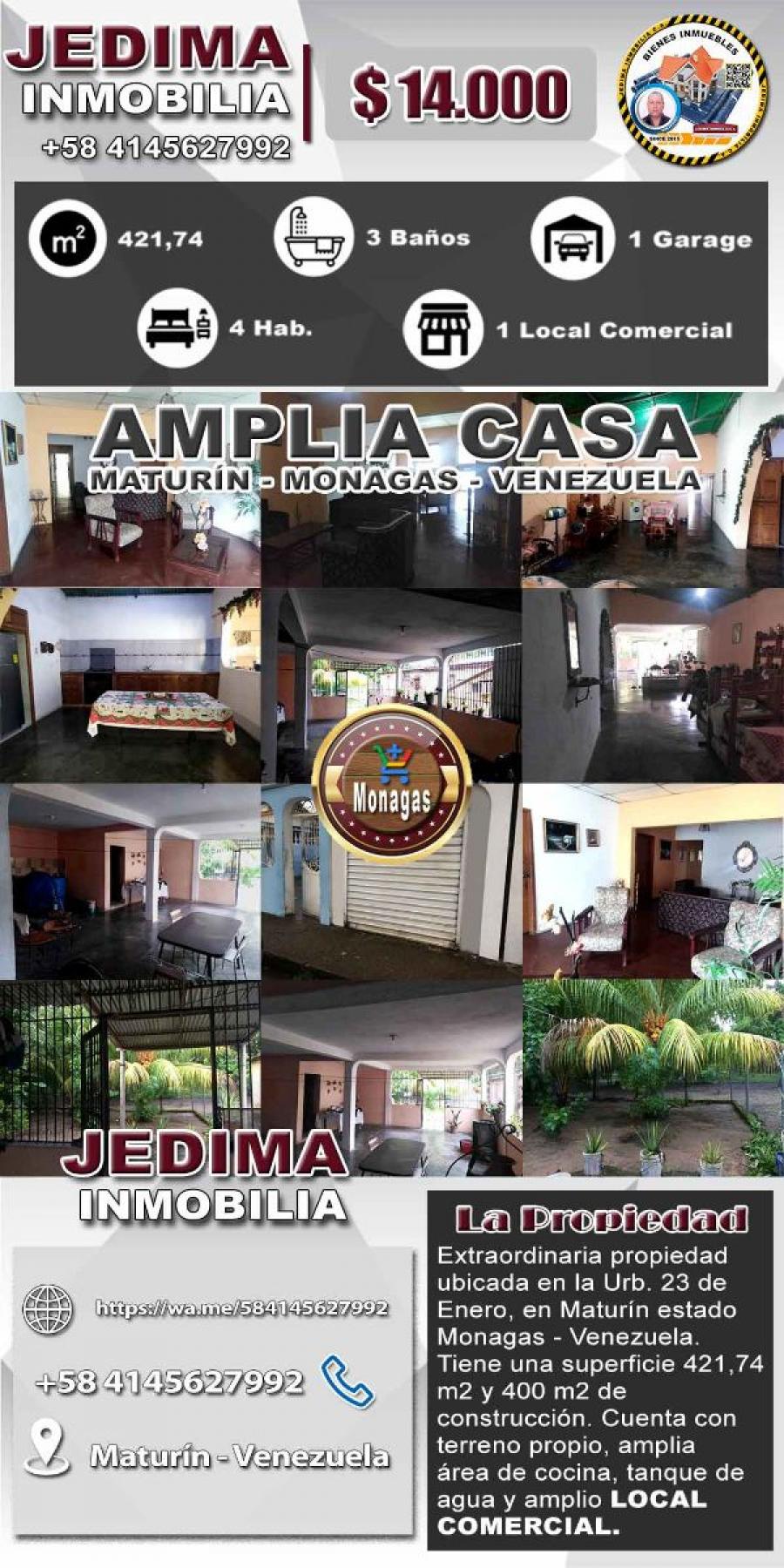 Foto Quinta en Venta en Maturn, Monagas - U$D 14.000 - QUV158631 - BienesOnLine