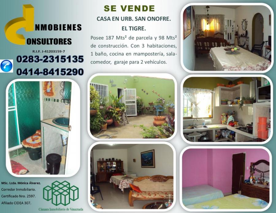 Foto Casa en Venta en El Tigre, Anzotegui - BsF 19.996 - CAV115999 - BienesOnLine