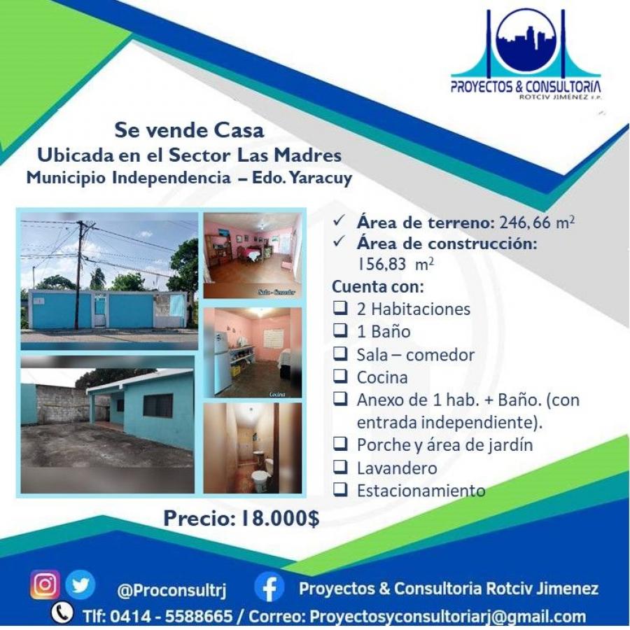 Foto Casa en Venta en Las Madres, Independencia, Yaracuy - U$D 18.000 - CAV224793 - BienesOnLine