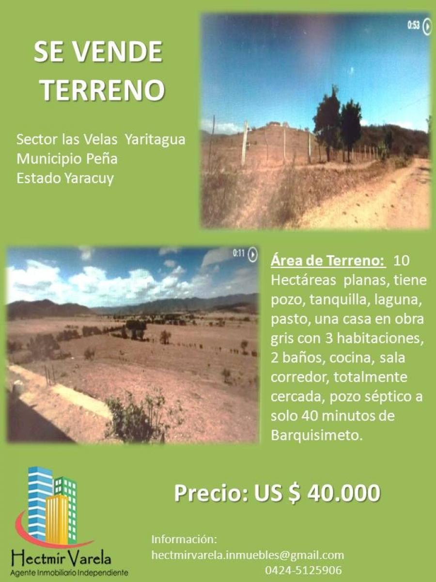 Foto Terreno en Venta en LA VELAS YARITAGUA, Yaritagua, Yaracuy - 10 hectareas - U$D 40.000 - TEV125720 - BienesOnLine