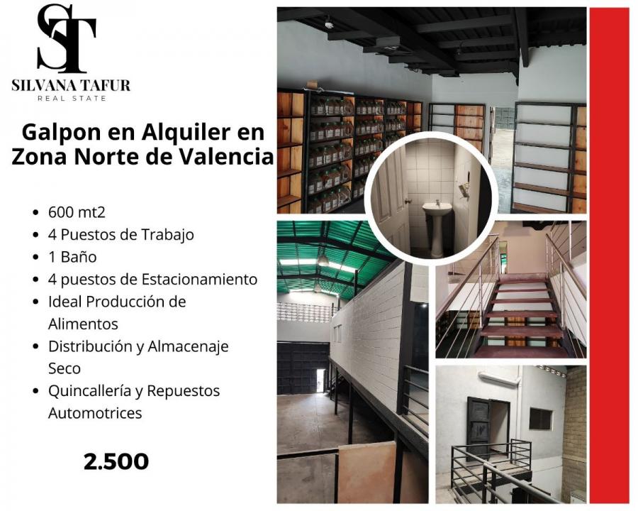 Foto Galpon en Alquiler en Parroquia San Jose, Valencia, Carabobo - U$D 2.500 - GAA180685 - BienesOnLine