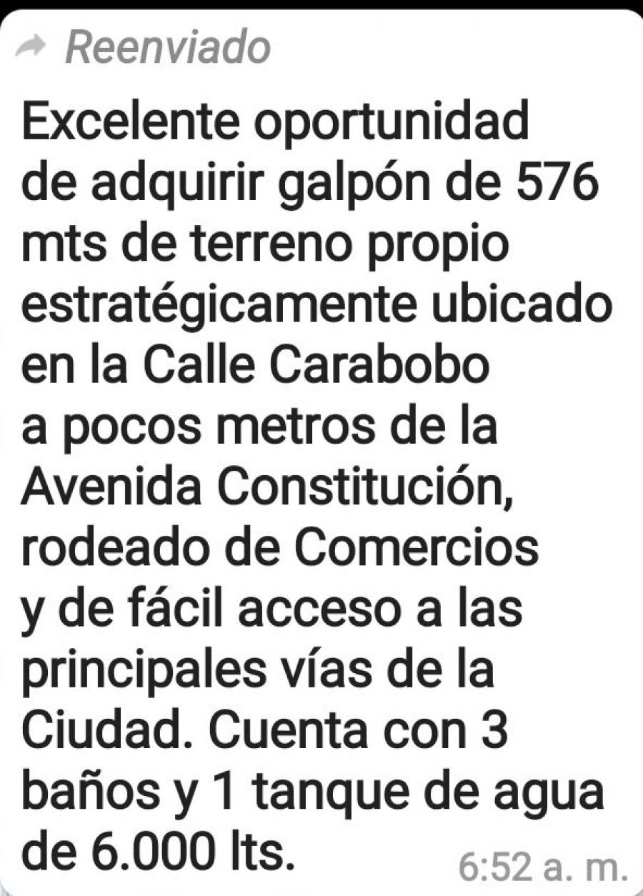 Foto Galpon en Venta en CALLE CARABOBO, Aragua - U$D 220.000 - GAV160005 - BienesOnLine